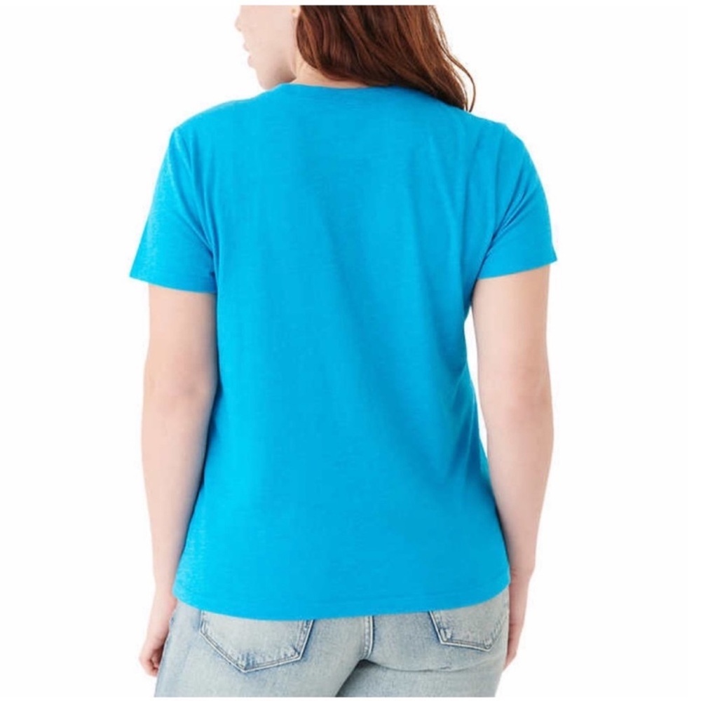 NWT Lucky Brand Ladies Graphic T-shirt BLUE Cotton Summer Printed Casual - Picture 3 of 3